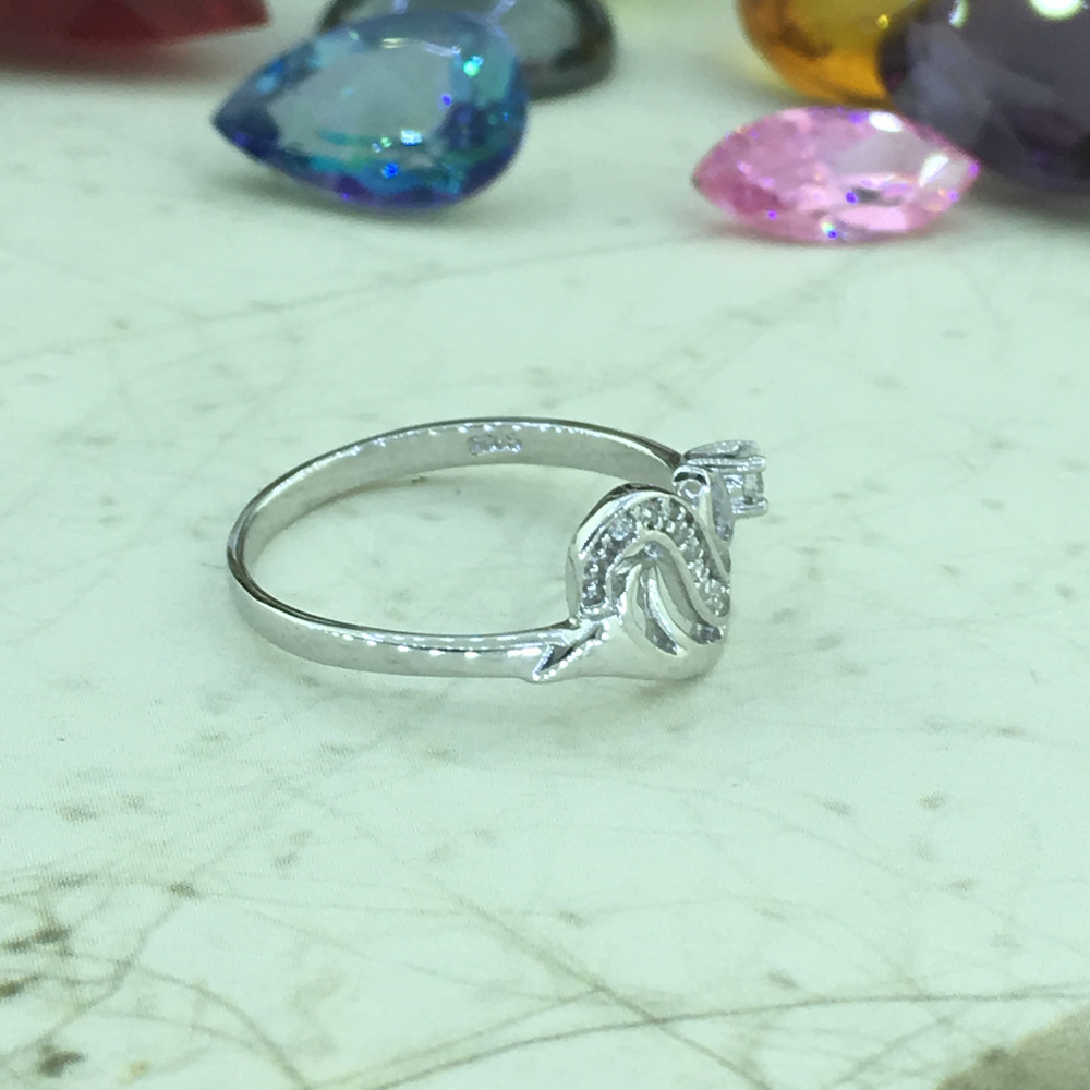 Retro Ladies 925 Sterling Silver wavey style Ring - Picture 3 of 6